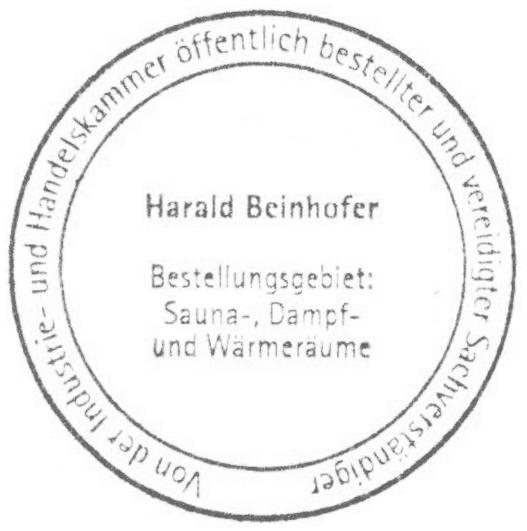 Sachverständiger für Sauna-, Dampf- und Wärmeräume
